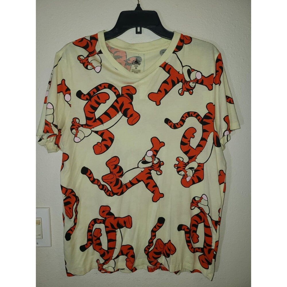 Disney Parks Tigger Winnie The Pooh All Over Yellow Adult T-Shirt Medium